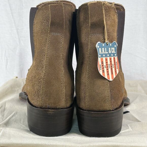 Double RL RRL Ralph Lauren Chelsea Plainview Ankle Boots Brown Leather Men’s 8D main image 4